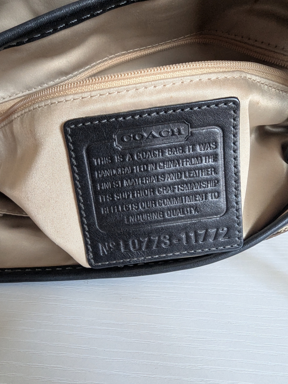 Coach Brown Signature Canvas and Black Leather Shoulder Bag - Picture 12 of 14